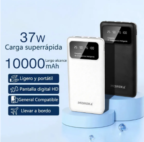 Batería portátil - Power Bank - Carga Rapida - 10000 mAh - 4 Puertos