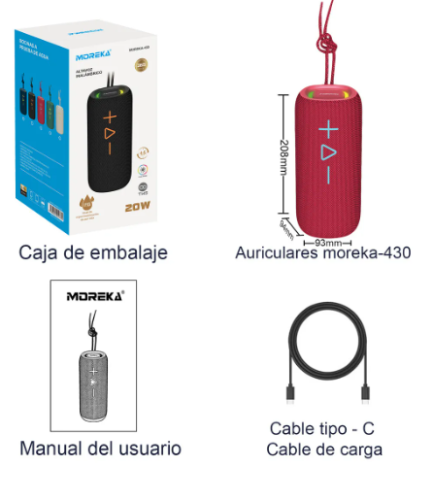 Bocina Inalámbrica 20W resistente a salpicaduras Moreka 430