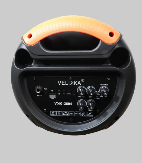 BOCINA DOBLE 8 PULGADAS CON MICROFONO ALAMBRICO Y CONTRO REMOTO