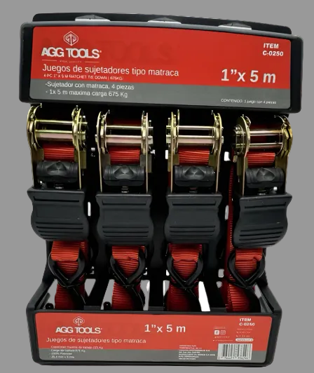 Cinchos sujetadores tipo matraca - 4 pzas - 2.54cm x 5mts