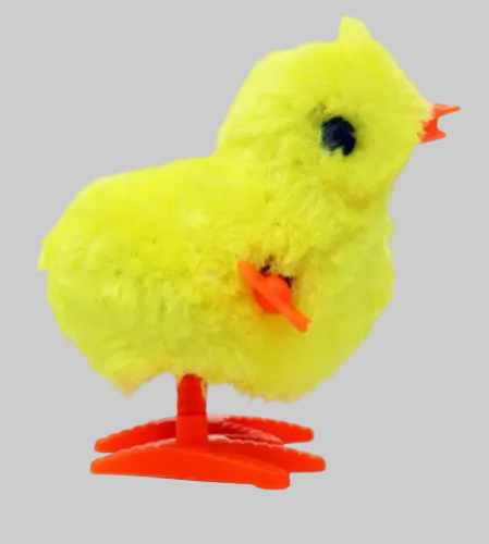 Pollito saltarín de cuerda
